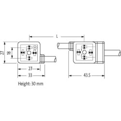 Dvigubas kištukas M/M 220 mm SP8881500220
