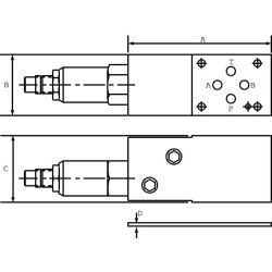 Slėgio kompensatorius 3 padėčių NG6 CP3102M03001