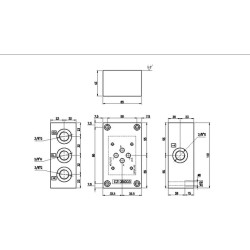 Pagrindo plokštės šoninis prievadas A-P / B, T ES3D38L3