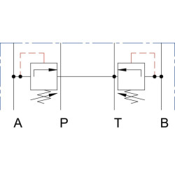Slėgio ribojimo vožtuvas NG10 A, B iš T KRMRF05C3