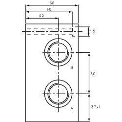Pagrindo plokštės šoninis prievadas A-B / P-T ES5B12LLY