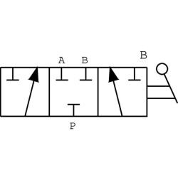 Trijų pakopų vožtuvas, L formos kamštis, 1 colio, DH253B