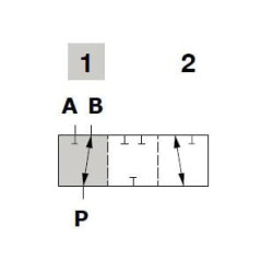 Trijų padėčių nukreipimo vožtuvas DF 05/3B- DF053004