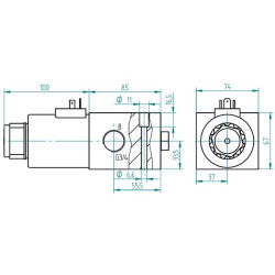 Valdymo vožtuvas 3/2-3/4-24 VDC 3224AK10063
