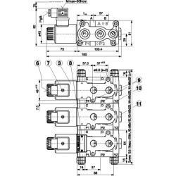 Valdymo vožtuvas 6/2, 1/2 12 V nuolatinės srovės. Suderinamas su flanšu 6KVH1012VFL