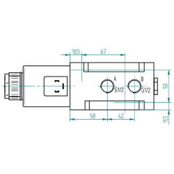 Trišakis vožtuvas 6/2-1/2 24 V nuolatinės srovės 6224AK10114