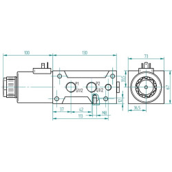 Trišakis vožtuvas 6/2-1/2 24 V nuolatinės srovės 6224AK10114