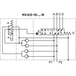 Valdymo vožtuvas 6/2-1"-24VDC 6KVH1624