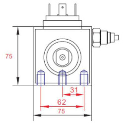 8/3 vožtuvas 24 Vdc su apsauginiu vožtuvu E8312PV24V