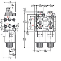 Sklendė 8/3 DFE140/8 su jungtimi DFE1408001SET
