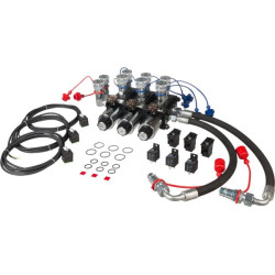 10/4 perjungimo vožtuvo komplektas 12 V nuolatinės srovės su jungtimis ir žarnomis 10412AK10141SET