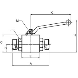 Rutulinis vožtuvas 2/2 - M16x1.5 KHS10LKR