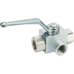 Rutulinis vožtuvas, 3 padėčių, 1/2 T formos, KH3KSR08T