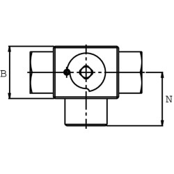 Rutulinis vožtuvas, 3 padėčių, 3/8" KH3KSR06