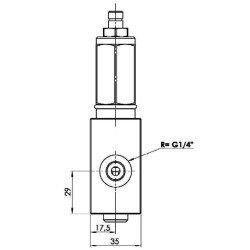 Slėgio mažinimo vožtuvas, 2 padėčių, 1/4 BSP, 40–120 barų, FPRP2D03001