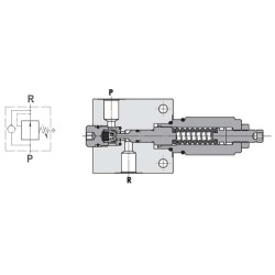 Slėgio mažinimo vožtuvas, 2 padėčių, 1/4 BSP, 40–120 barų, FPRP2D03001