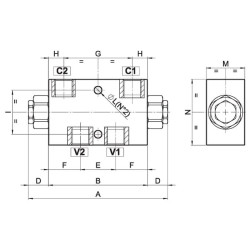 Įmontuotas atbulinis vožtuvas 1/4 B FPD03DF