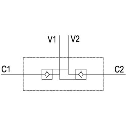 Dvigubo srauto valdymo vožtuvas VBPDE-2, G1/4" - M18 x 1,5 12L C056V0090
