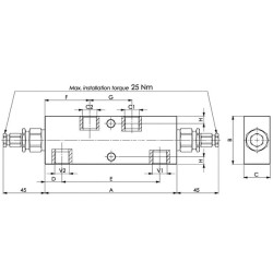 Dvigubas balansinis vožtuvas 3/8" FPO50D38L20
