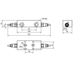 Balansinis vožtuvas su dviguba flanše, 3/8" FPOE15D382F35