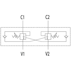 Dvigubas srauto reguliavimo ir atbulinis vožtuvas VBCD DE A, G3/4" C056V0435