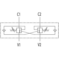 Dvigubas srauto reguliavimo ir atbulinis vožtuvas VBCD DE A, G3/4" C056V0435