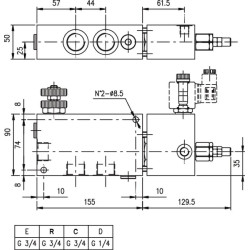 Srauto reguliavimo vožtuvas VMP 3 padėčių VPR3EP20002ST