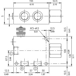Srauto reguliavimo vožtuvas plienas VPR3EP25001ST