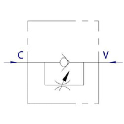 Droselinis atbulinis vožtuvas VRFU90°, G1/4" C056V0581
