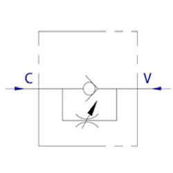 Droselinis atbulinis vožtuvas, cilindro tipo VRF, G3/8" C056V0550