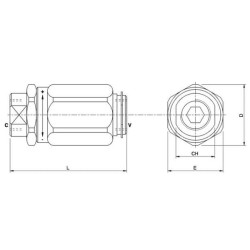 Droselinis atbulinis vožtuvas, cilindro tipo VRF, G1/2" C056V0560