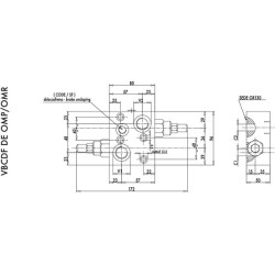Dvigubo srauto reguliavimo ir atbulinis vožtuvas VBCDF DE OMP/OMR C056V0425