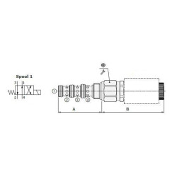 Vožtuvas 4/2 kasetė ER10M/10B ER10M10B