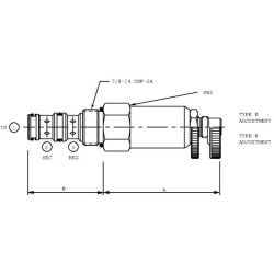 Srauto reguliavimo vožtuvo kasetė, 3 padėčių, CP310-2-B-0-E, CP3102B0E