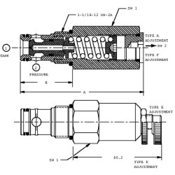 Slėgio mažinimo vožtuvas, kasetė CP2011B0AC