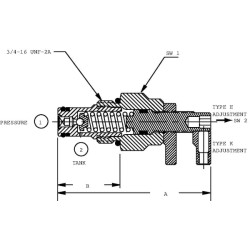 Slėgio mažinimo vožtuvas, kasetė CP2084B0EC