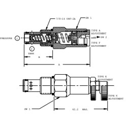 Slėgio mažinimo vožtuvas, kasetė CP2102B0ED