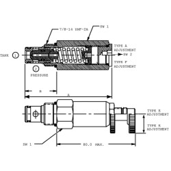 Slėgio reguliavimo vožtuvo kasetė CP2001B0EC