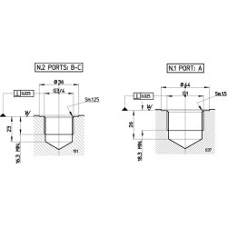 Grįžimo blokas 2x3/4" 1x1" KRVB002