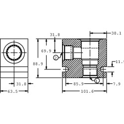 Aliuminio korpusas CP20-2-A-20 1.1/4" CP9202A20