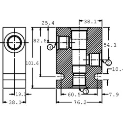 Aliuminio korpusas CP12-3-A-12 (3/4") CP9123A12