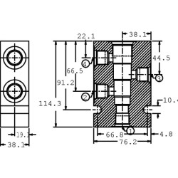Aliuminio korpusas CP12-4-A-08 (1/2") CP9124A08