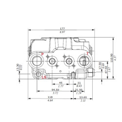 Priekinio krautuvo vožtuvo komplektas DLM122/2 LS, 12 VDC DLM1222001KIT