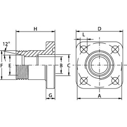 Siurblio flanšas tiesus metrinis GF35LKL15H030