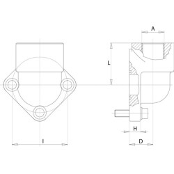 Kampinis flanšas 35 G 1-1/4 M12 35G20M12