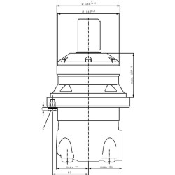 Ratų variklis, velenas Ø50 lygiagretus OMVW500151B3117