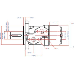 Orbitinis variklis, velenas Ø32- 4-L-Lec OMP1251515004