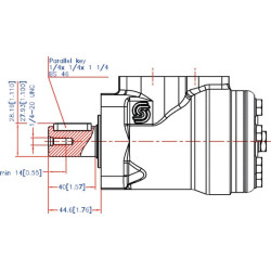 Orbitinis variklis, velenas 4 val., JAV, Ø25,4 mm OMP2001517066