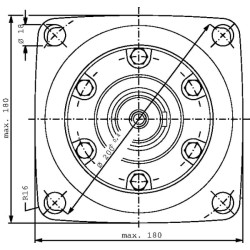 Ratų variklis, velenas Ø40 lygiagretus OMTW200151B3025