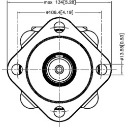 Orbitinis variklis, velenas Ø32, stovas OMS125151F0502